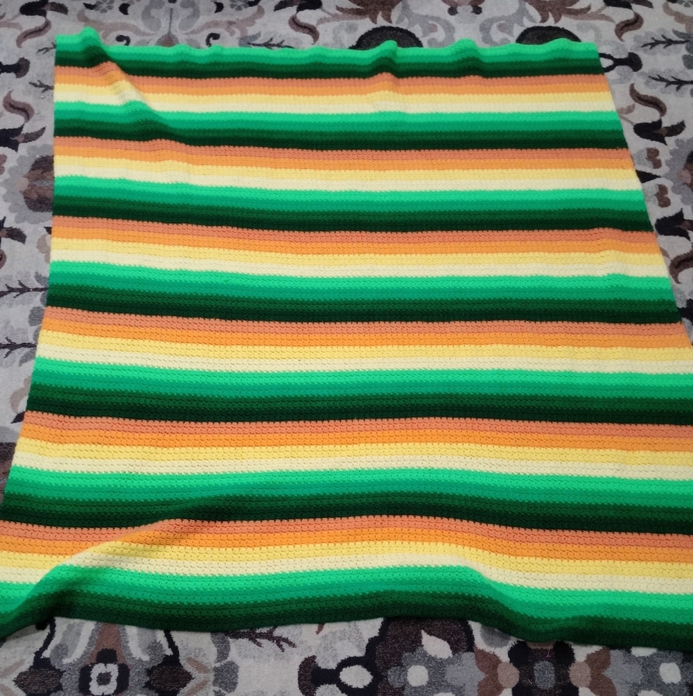 Colorful Striped Crochet Blanket - Picture 2 of 5
